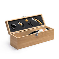 Set de Regalo Premium para Vino en Caja de Madera Personalizable (con 4 accesorios incluidos)