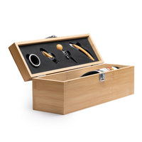 Set de Regalo Premium para Vino en Caja de Madera Personalizable (con 4 accesorios incluidos)