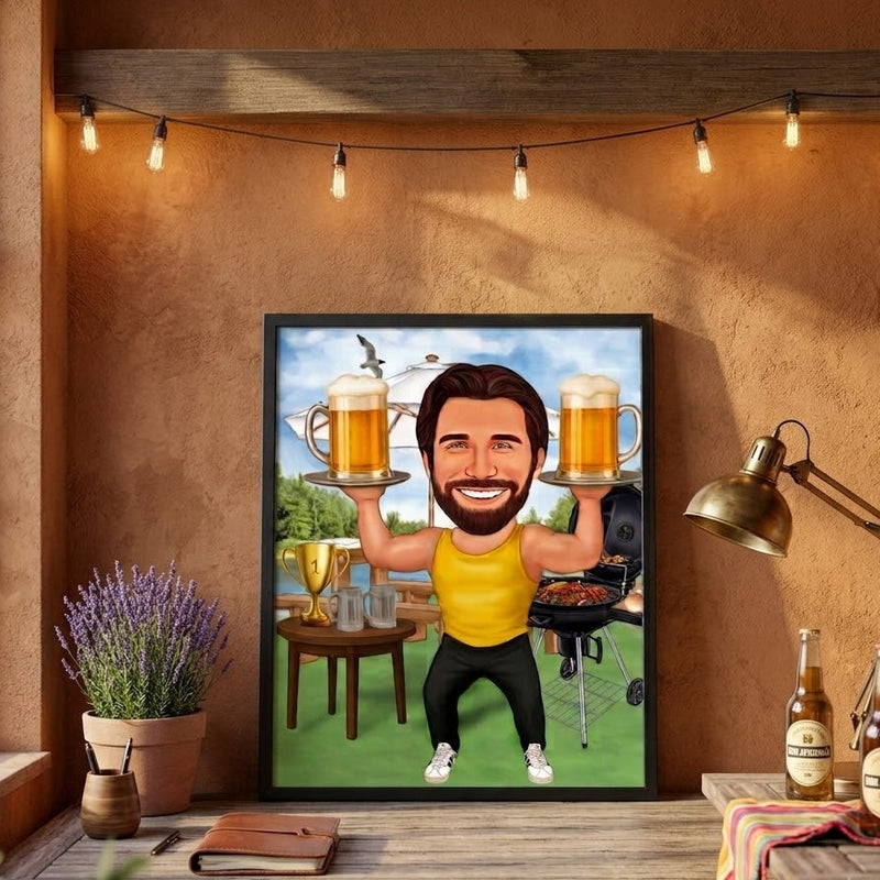 Caricatura Deportiva - 1er Lugar: Haltero-Birra