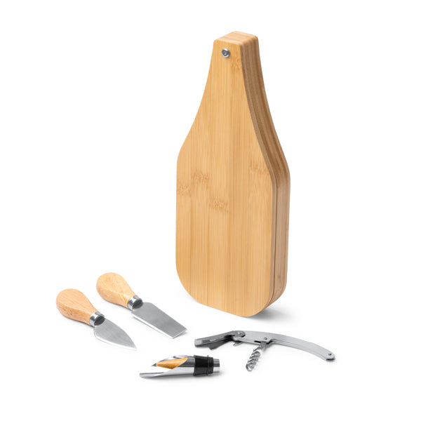 Set de accesorios para vino y queso personalizado