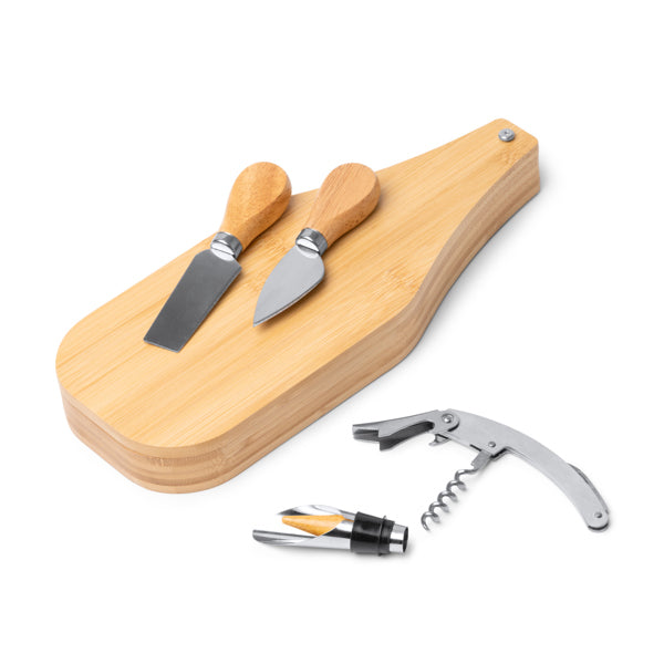 Set de accesorios para vino y queso personalizado