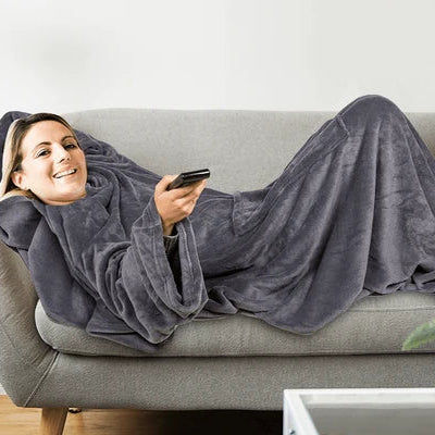 Manta con mangas "Comfort": Manta polar de estar por casa