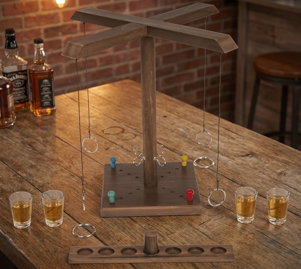 Juego de Fiesta TikTok Ring Toss - Incluye 4 Vasos de Chupito