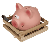 Hucha de cerdito en caja de madera 12 cm