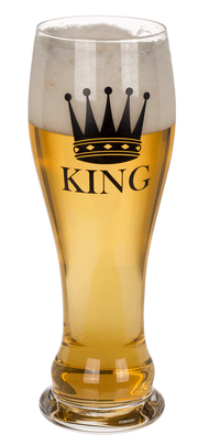 Set Real de 2 Vasos para Parejas - "King & Queen" (Jarra de Cerveza y Copa de Vino)