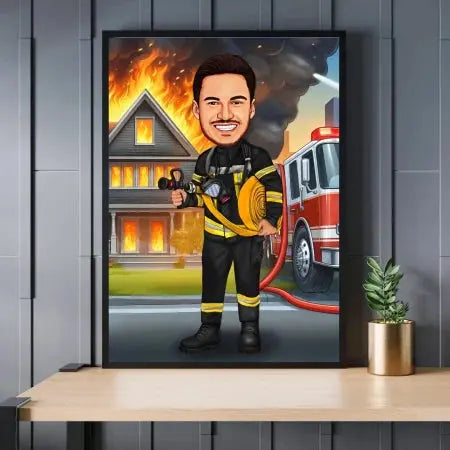 Caricatura Bombero Meteoris - Regalos con Alma