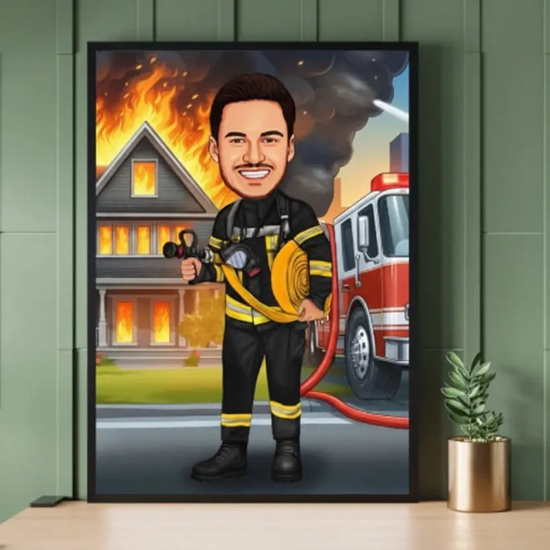 Caricatura Bombero Meteoris - Regalos con Alma