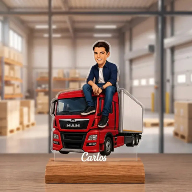 Caricatura Camionero - Estatua Personalizada tipo Trofeo Meteoris - Regalos con Alma