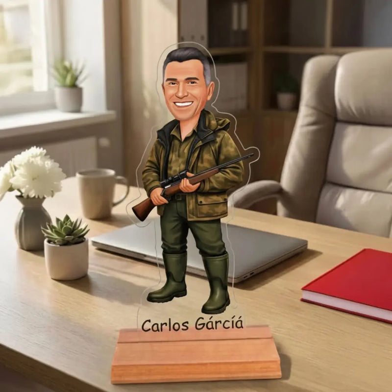 Caricatura Cazador - Estatua Personalizada tipo Trofeo Meteoris - Regalos con Alma