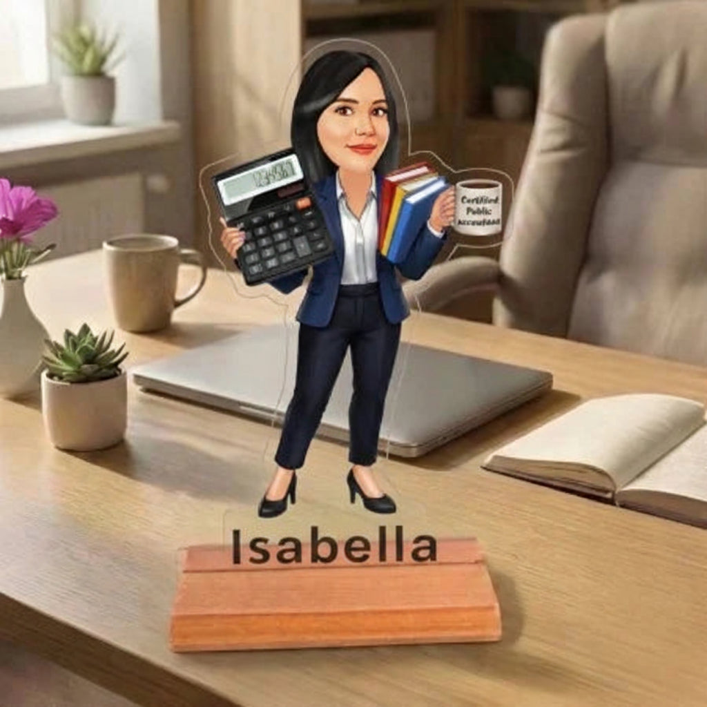 Caricatura Contable - Estatua Personalizada tipo Trofeo