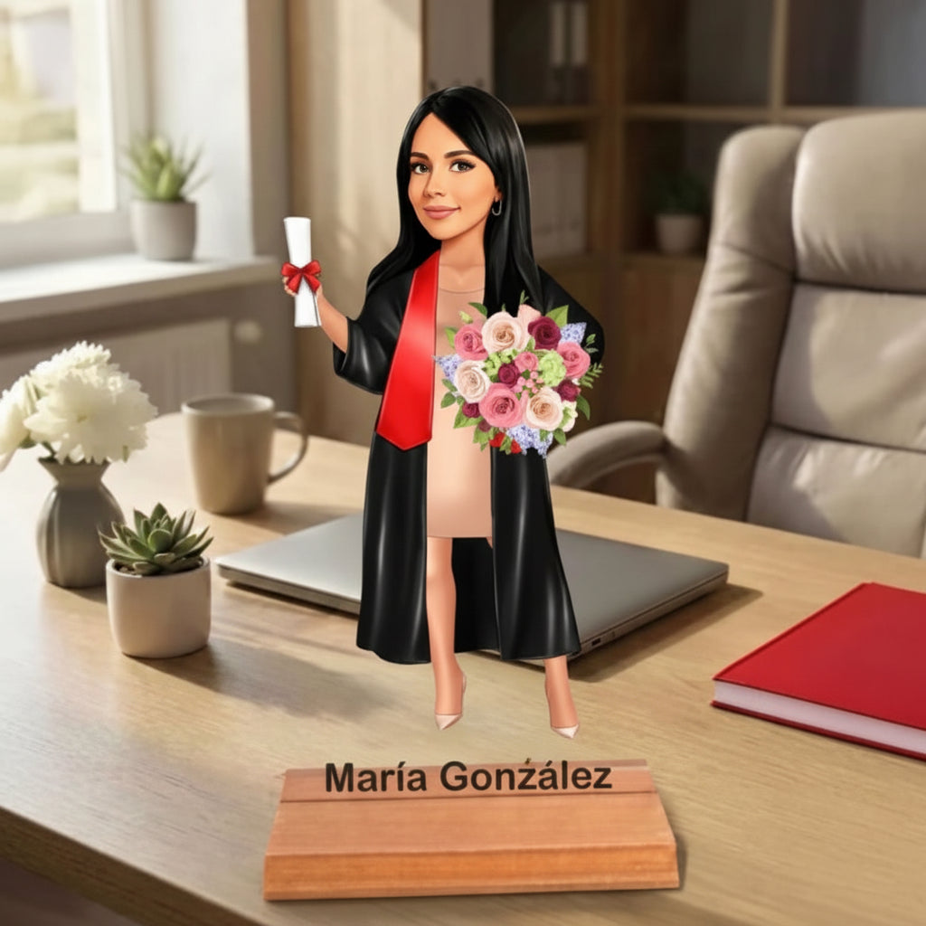 Caricatura Graduada Universitaria - Estatua Personalizada tipo Trofeo