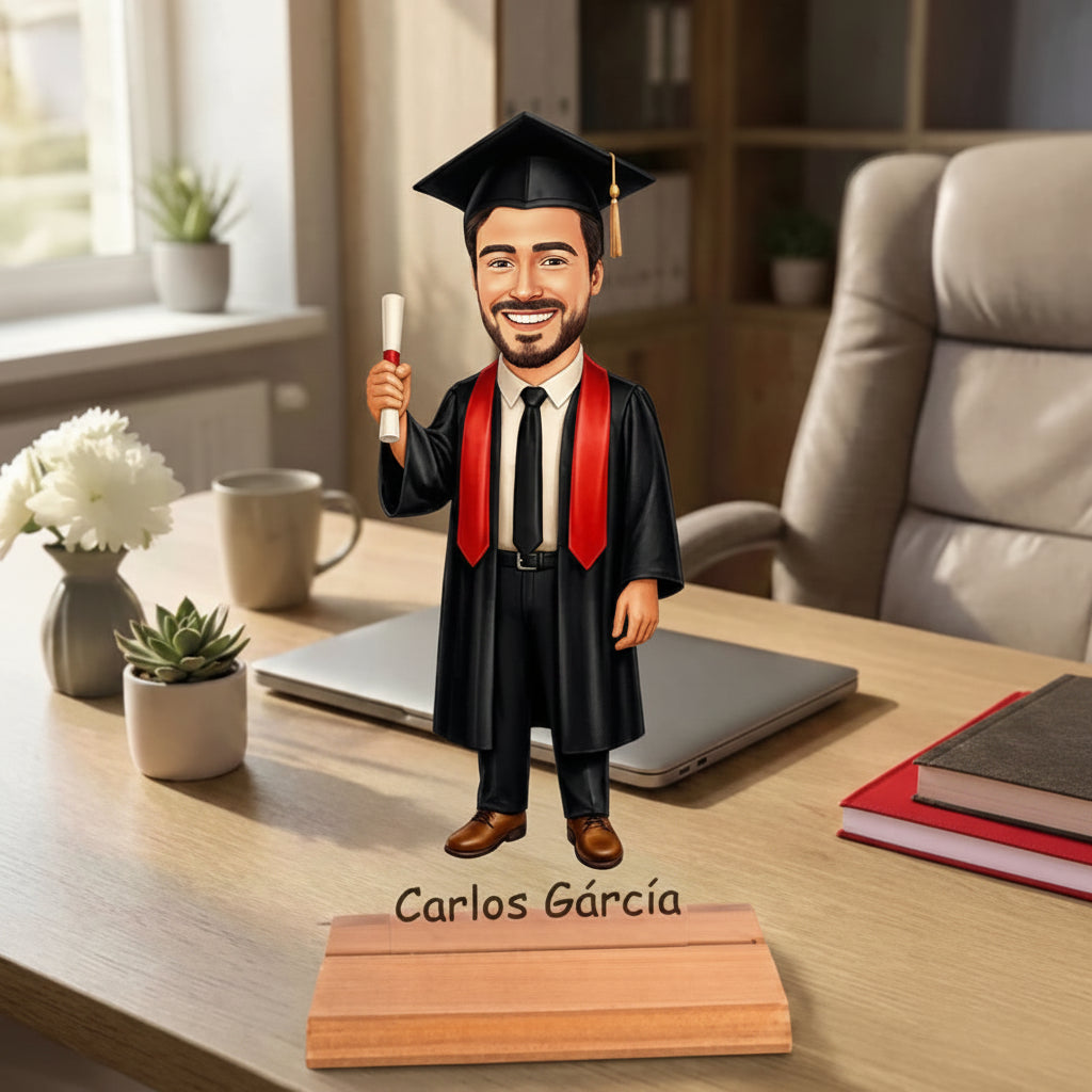 Caricatura Graduado Universitario - Estatua Personalizada tipo Trofeo