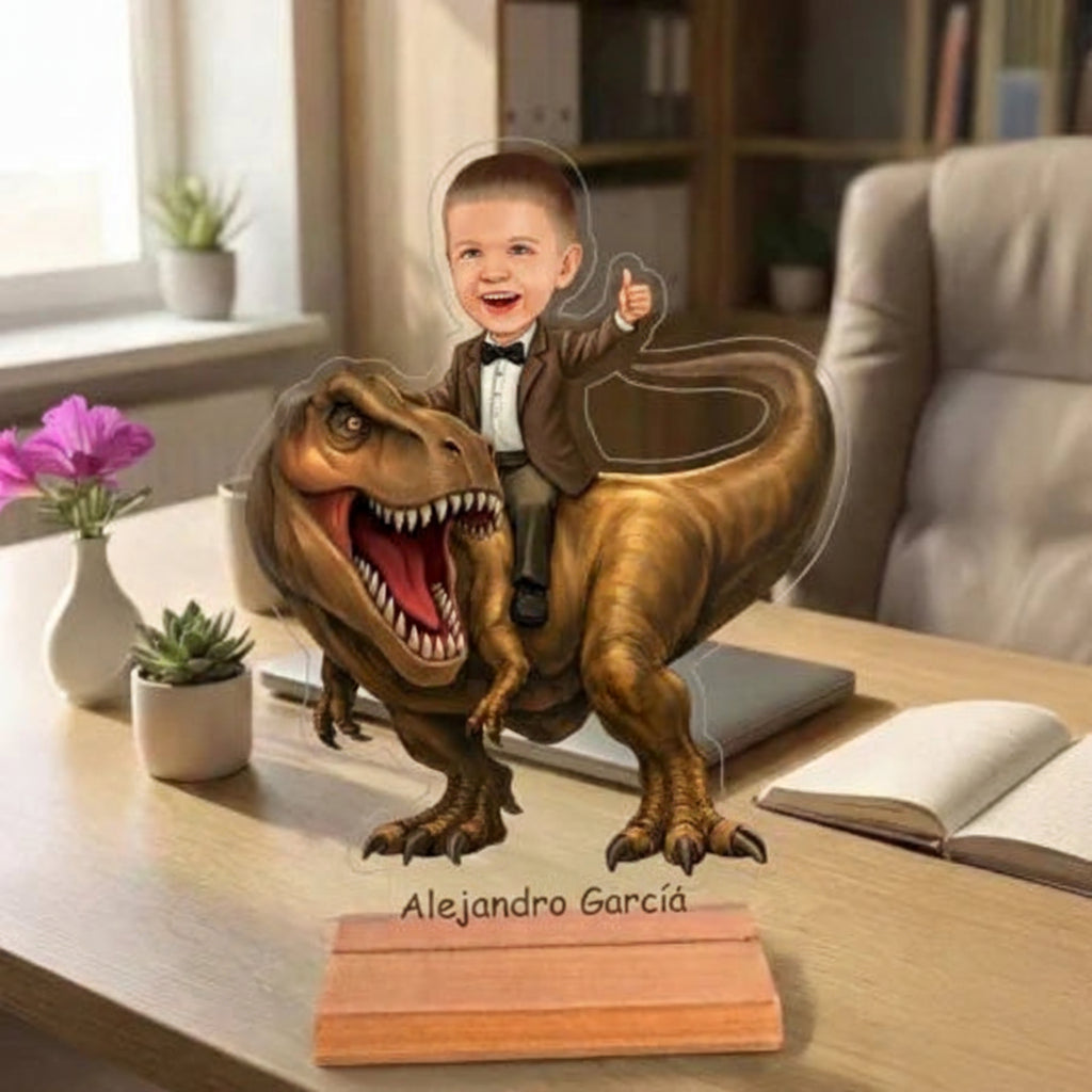 Caricatura Niño Dino - Estatua Personalizada tipo Trofeo