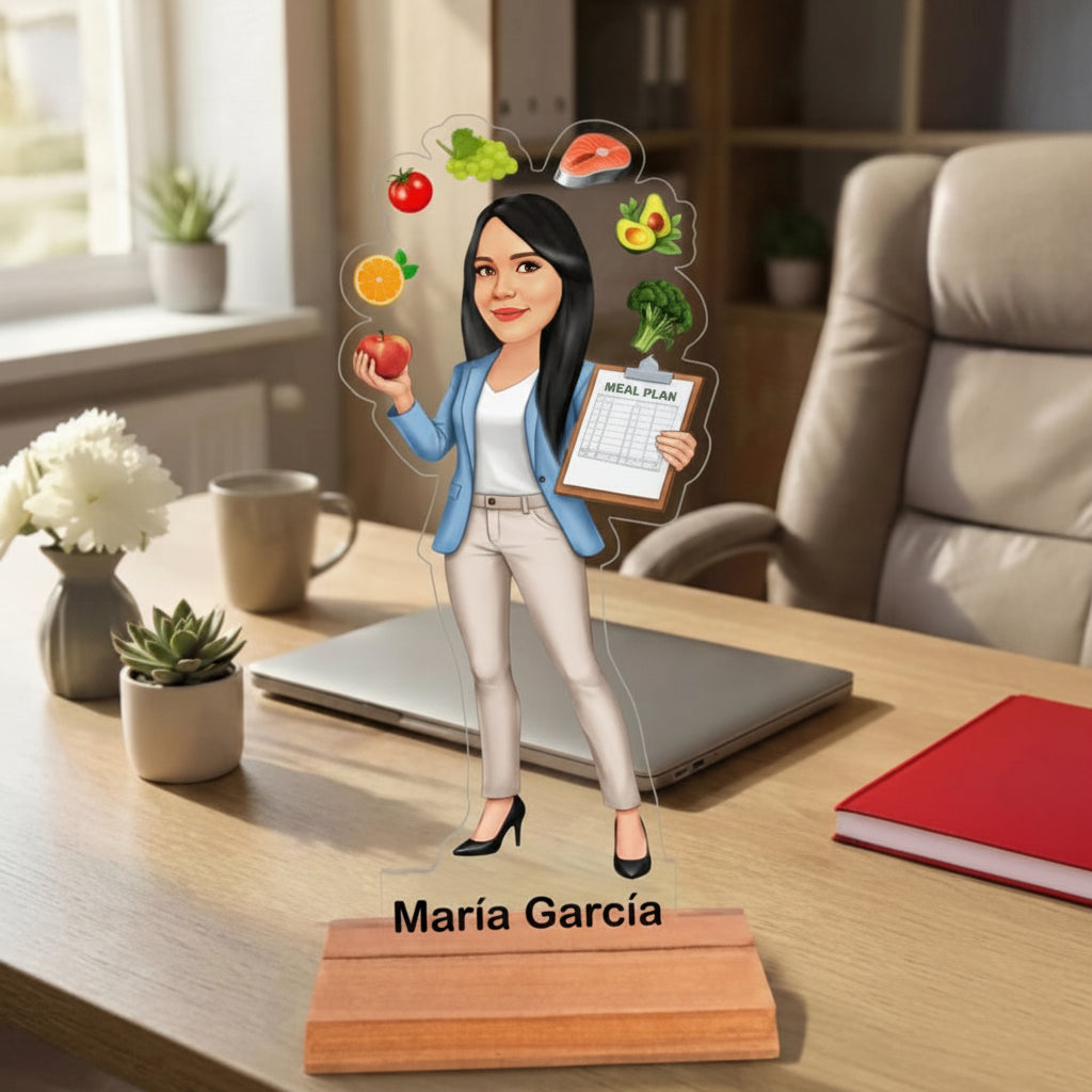 Caricatura Nutricionista - Estatua Personalizada tipo Trofeo