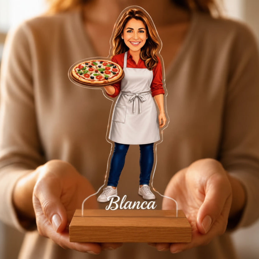 Caricatura Pizzero - Estatua Personalizada tipo Trofeo