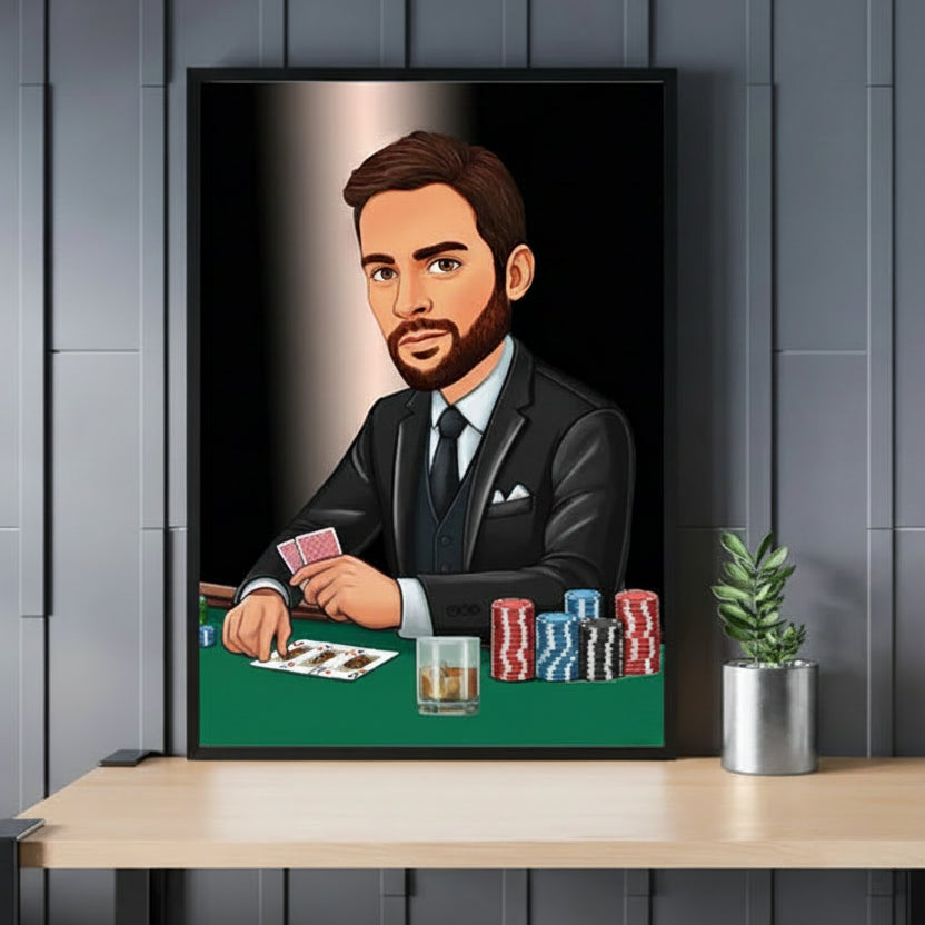 Caricatura Póker - hombre