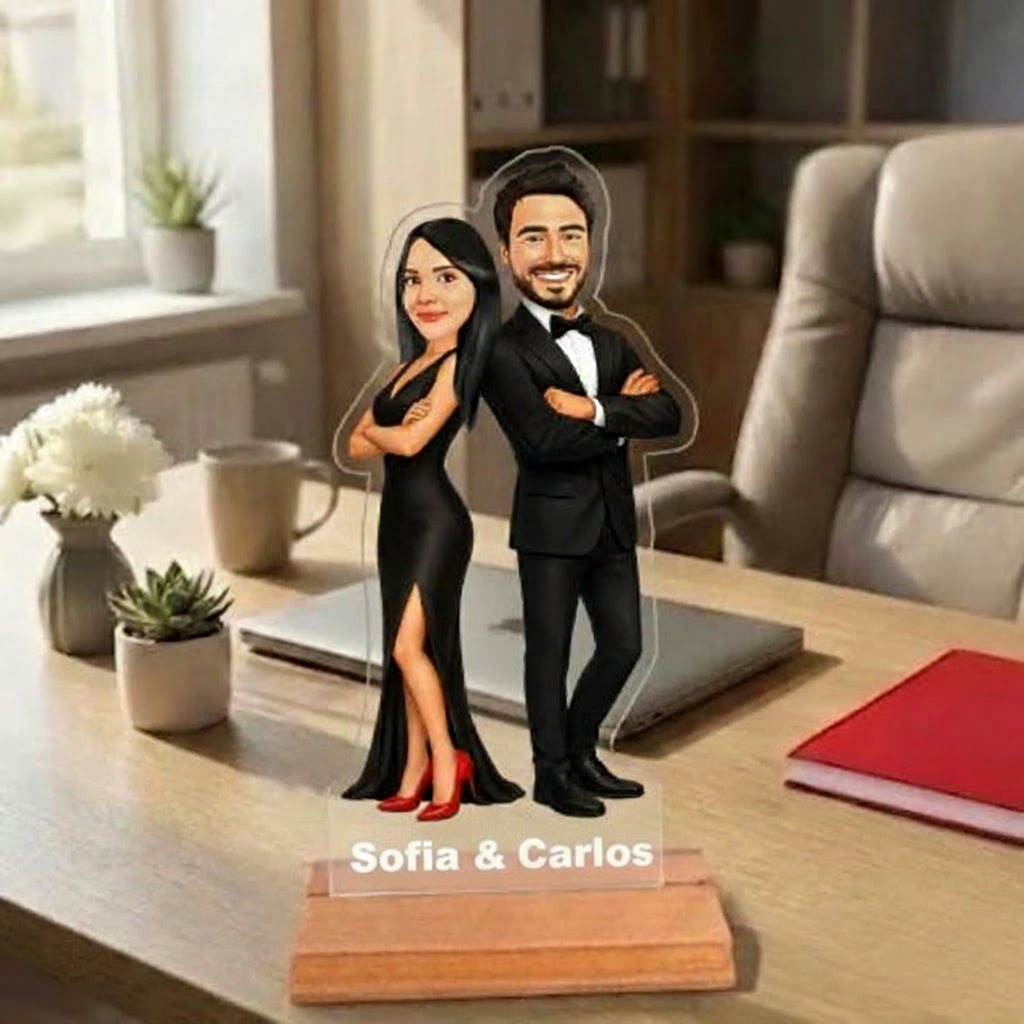 Caricatura "Sr. y Sra." - Estatua Personalizada tipo Trofeo