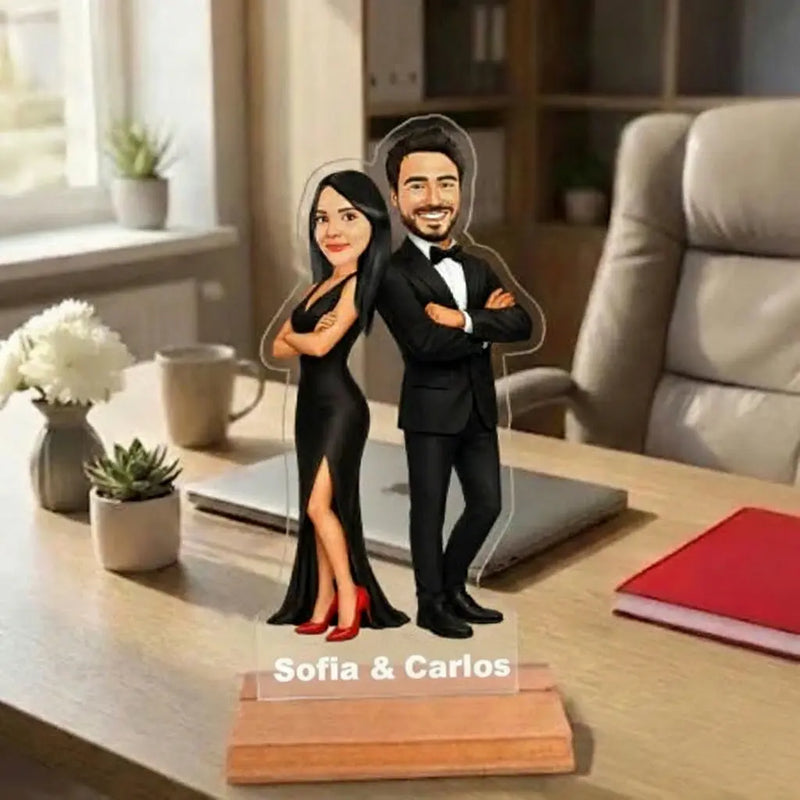 Caricatura "Sr. y Sra." - Estatua Personalizada tipo Trofeo Meteoris - Regalos con Alma
