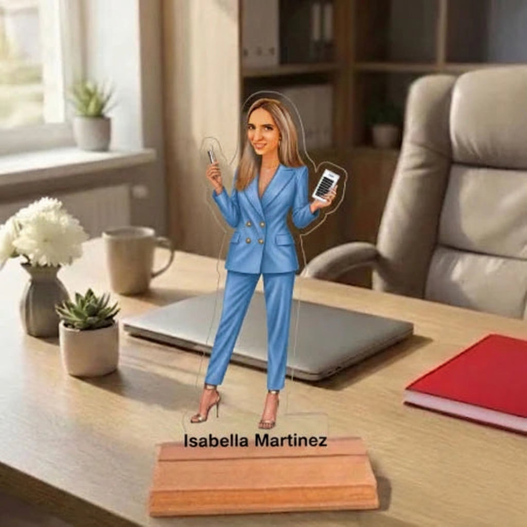 Caricatura Técnica de Pestañas - Estatua Personalizada tipo Trofeo