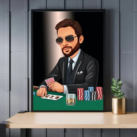 Caricatura Póker - hombre