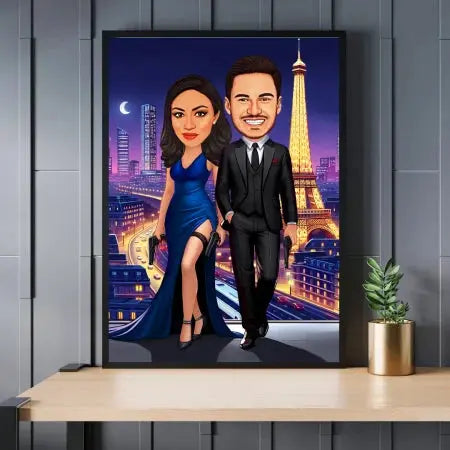 Caricatura de 2 personajes - Sr. y Sra Meteoris - Regalos con Alma