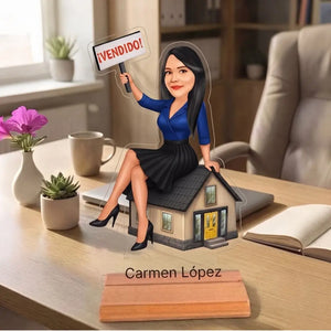 Caricatura de Agente Inmobiliario - Estatua Personalizada tipo Trofeo Meteoris - Regalos con Alma