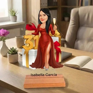 Caricatura de Aniversario - Estatua Personalizada tipo Trofeo Meteoris - Regalos con Alma