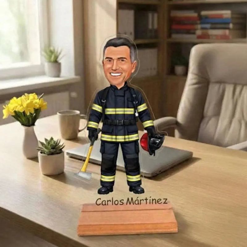 Caricatura de Bombero/a - Estatua Personalizada tipo Trofeo Meteoris - Regalos con Alma