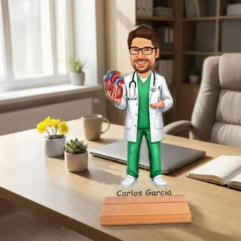 Caricatura de Cardiólogo/a - Estatua Personalizada tipo Trofeo Meteoris - Regalos con Alma