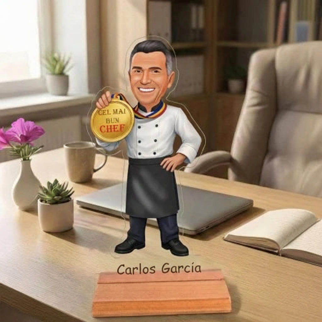 Caricatura de Chef / Cocinero - Estatua Personalizada tipo Trofeo