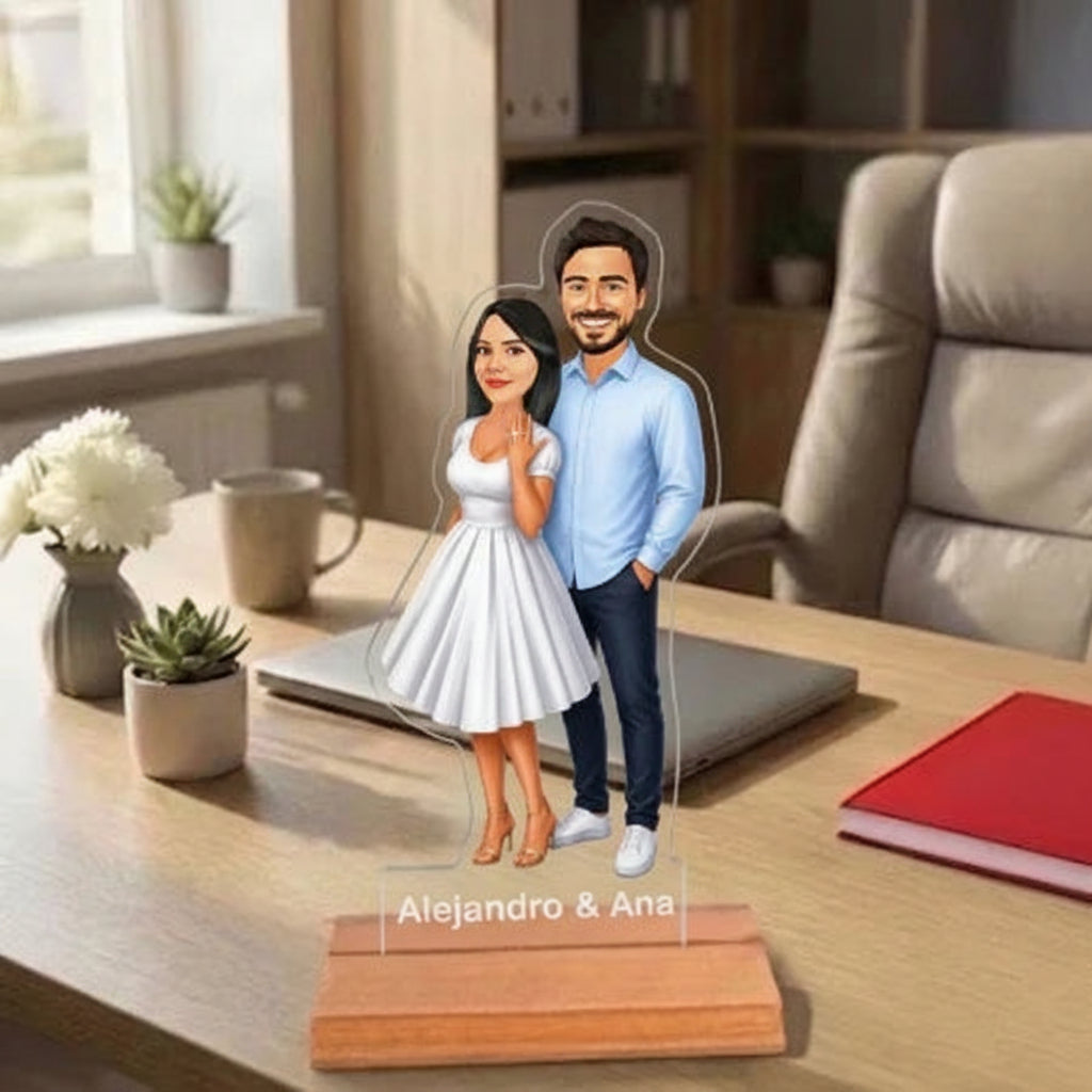 Caricatura de Compromiso - Estatua Personalizada tipo Trofeo