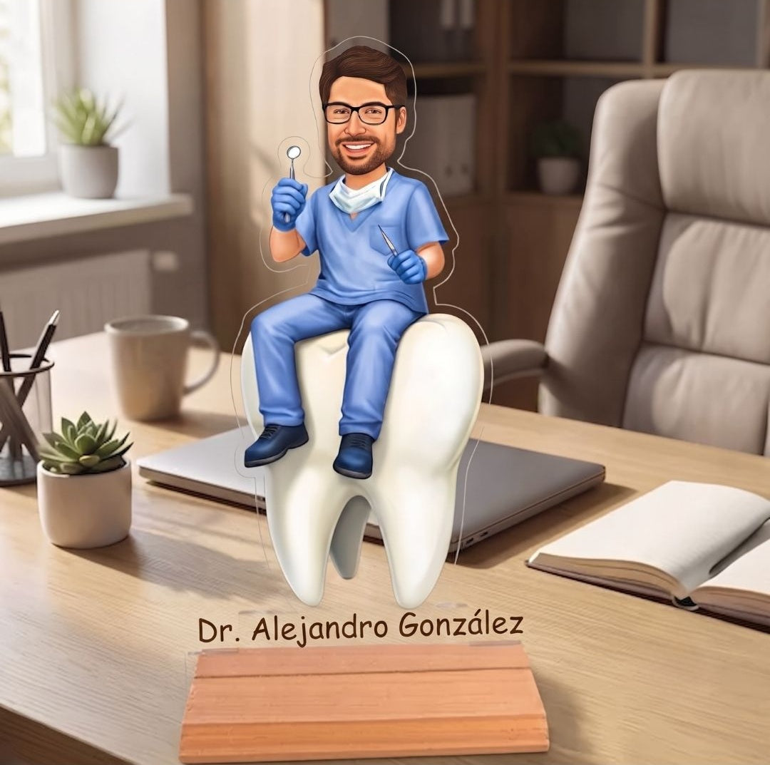 Caricatura de Dentista - Estatua Personalizada tipo Trofeo