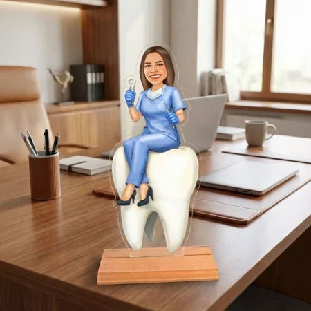 Caricatura de Dentista - Estatua Personalizada tipo Trofeo