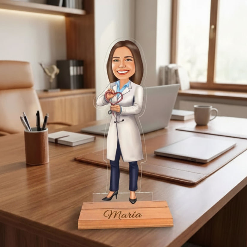 Caricatura de Doctora - Estatua Personalizada tipo Trofeo