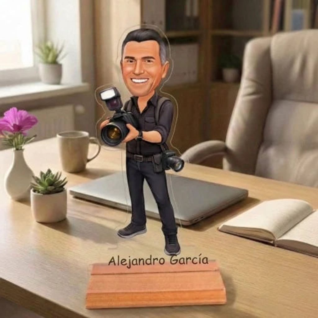 Caricatura de Fotógrafo/a - Estatua Personalizada tipo Trofeo