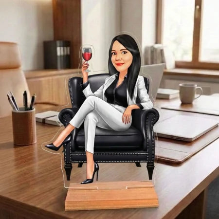 Caricatura de Jefa - Estatua Personalizada tipo Trofeo