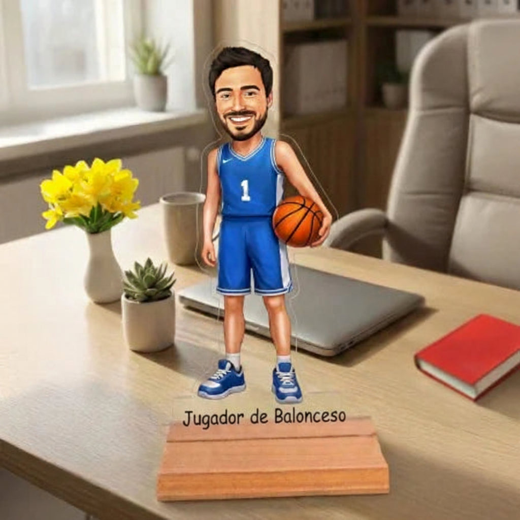 Caricatura de Jugador de Baloncesto - Estatua Personalizada tipo Trofeo