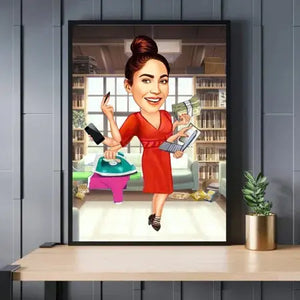 Caricatura de "Mujer Multitasking" Meteoris - Regalos con Alma