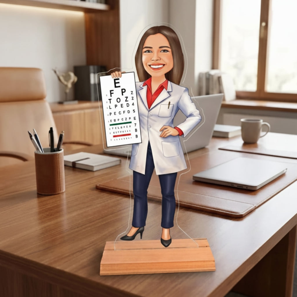 Caricatura de Oftalmólogo/a - Estatua Personalizada tipo Trofeo