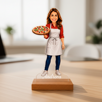 Caricatura de Pizzero - Estatuilla Personalizada tipo Trofeo