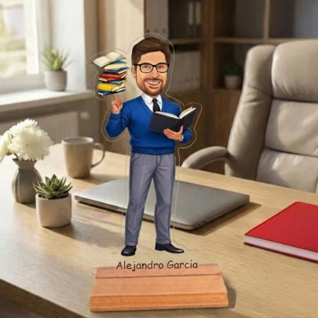 Caricatura de Profesor - Estatua Personalizada tipo Trofeo