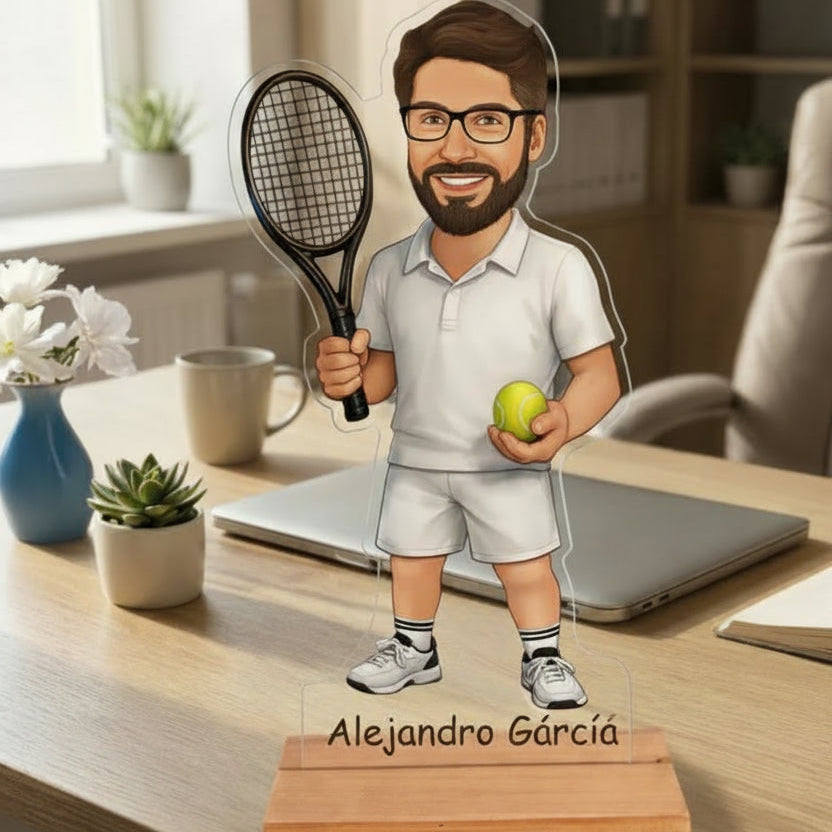Caricatura de Tenista - Estatua Personalizada tipo Trofeo