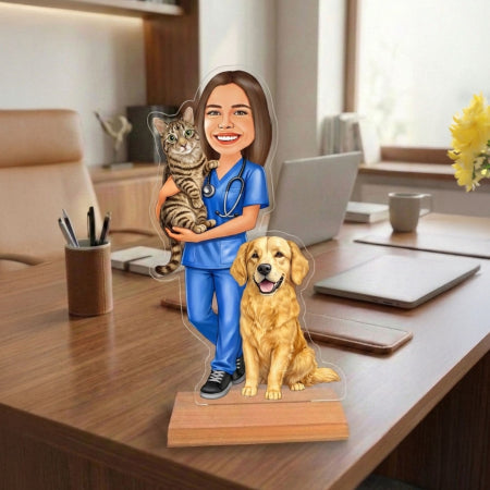 Caricatura de Veterinario/a - Estatua Personalizada tipo Trofeo