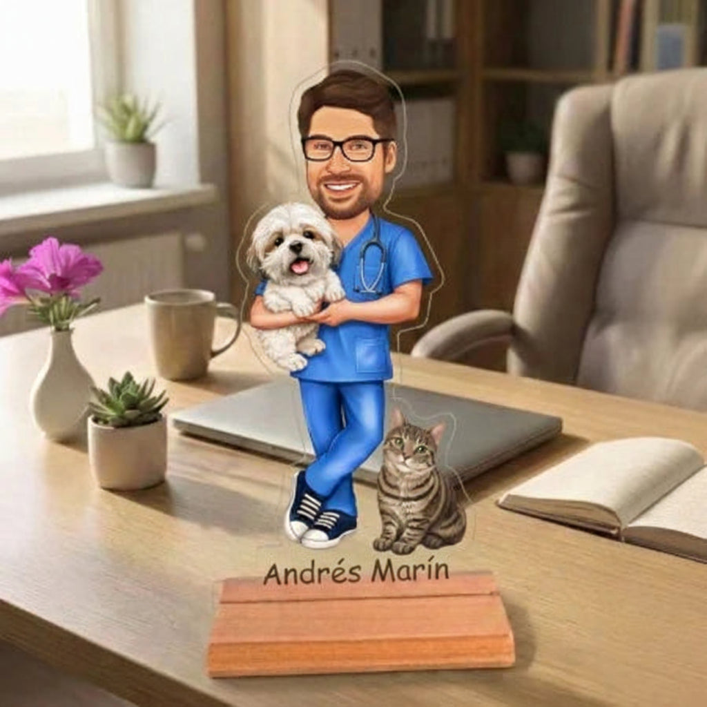 Caricatura de Veterinario/a - Estatua Personalizada tipo Trofeo