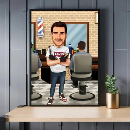 Caricatura de barbero Meteoris - Regalos con Alma