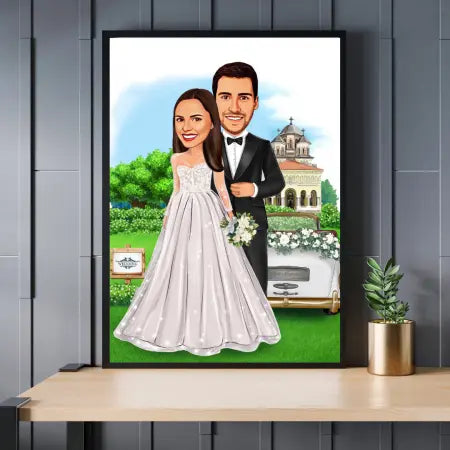 Caricatura de boda Meteoris - Regalos con Alma