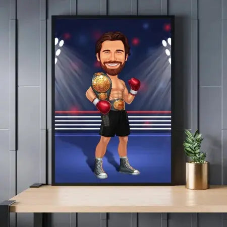 Caricatura de boxeo Meteoris - Regalos con Alma
