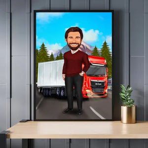 Caricatura de camionero Meteoris - Regalos con Alma
