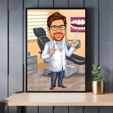 Caricatura de dentista