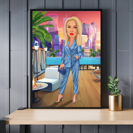Caricatura de emprendedora